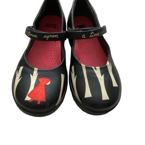 Girls Camper Twins Black Leather Artsy Ballerina Mary Jane Flats- Sz-28 (11)